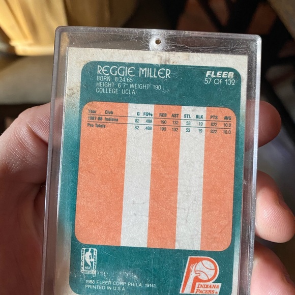 1988 Reggie Miller from fleer 57 of 132 - Picture 2 of 2